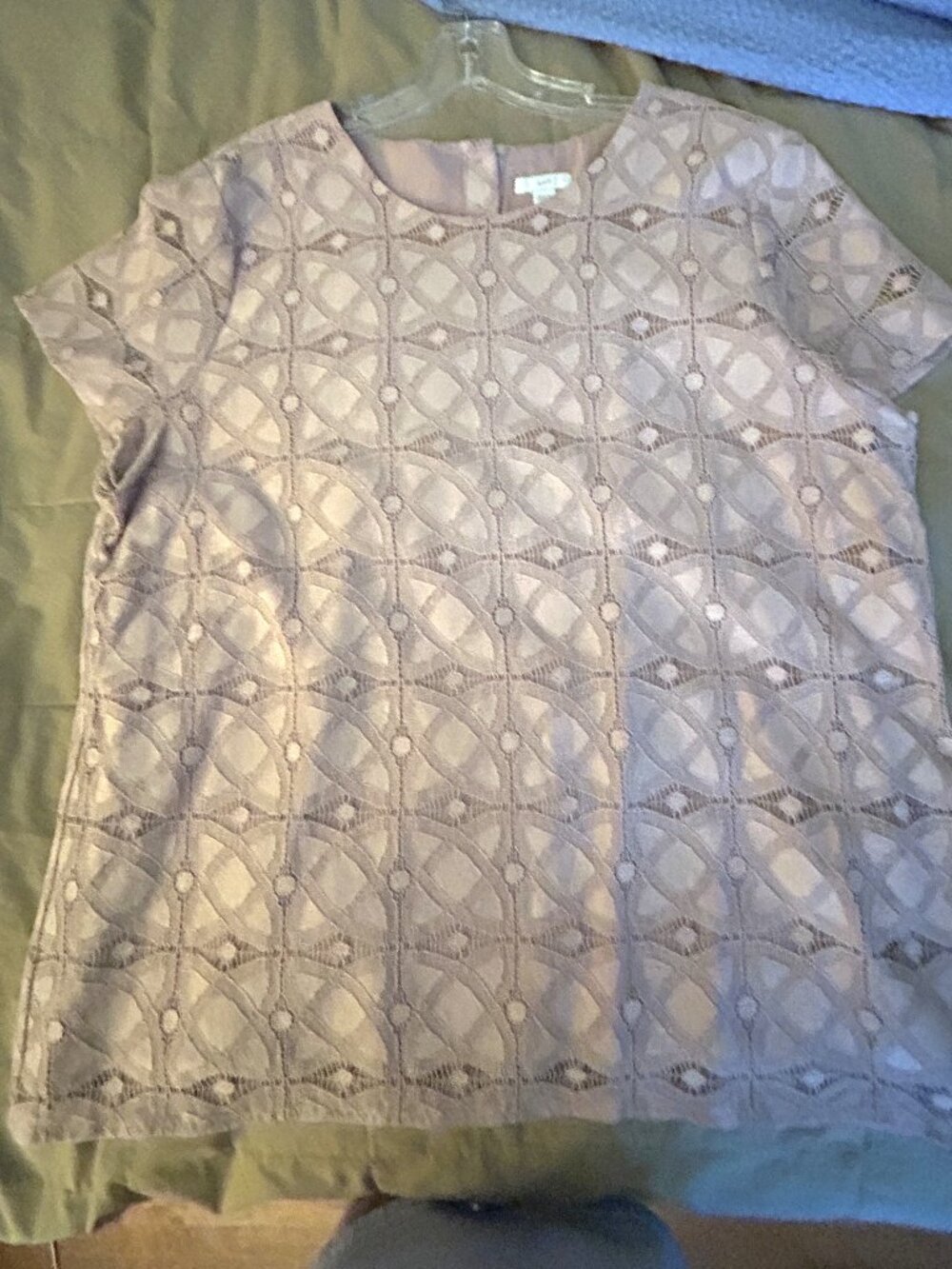 J Jill Women's Tan Lace Shirts, SZ L, Pre-owned